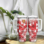 England Rugby Custom Tumbler With Handle Crystalised Red Rose