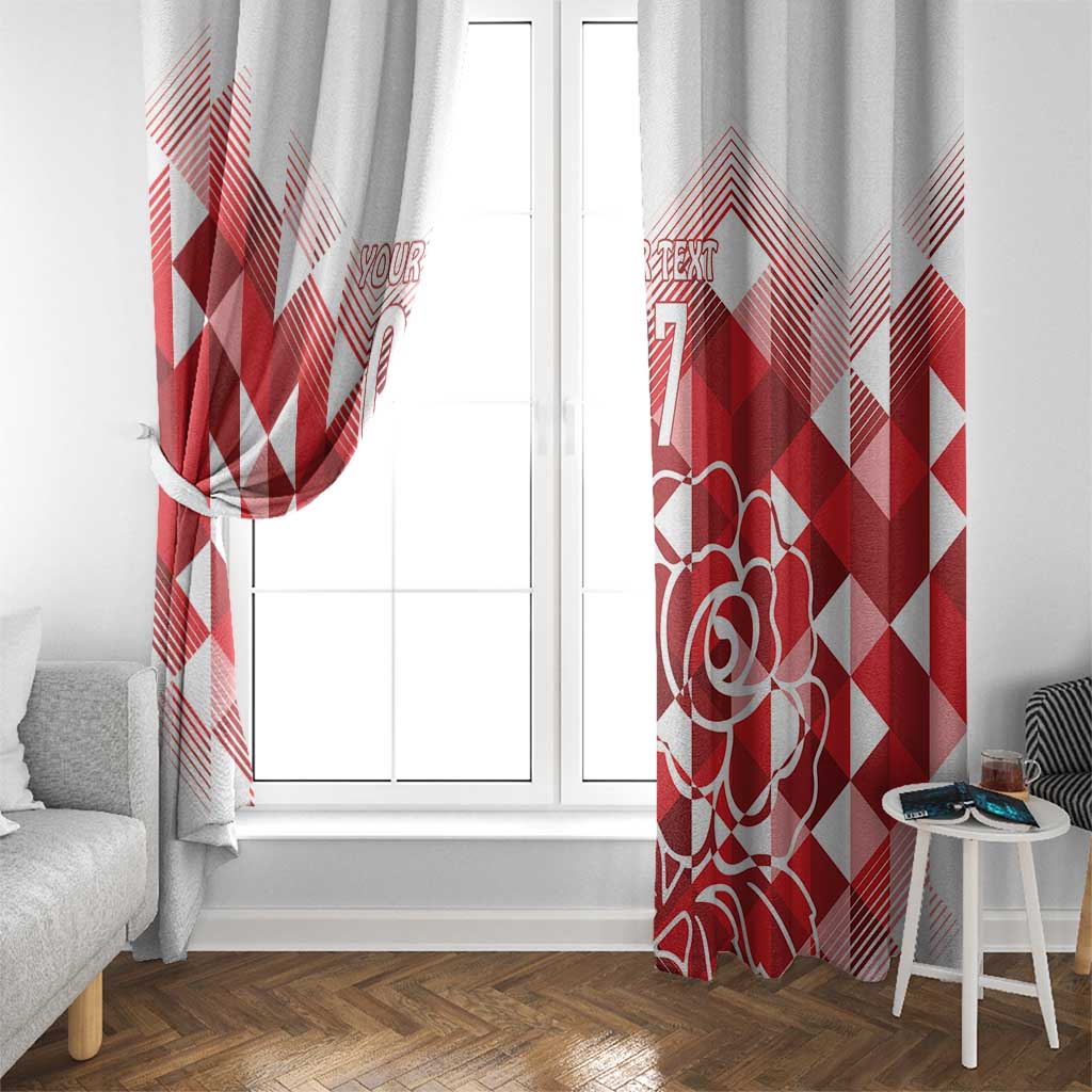England Rugby Custom Window Curtain Crystalised Red Rose