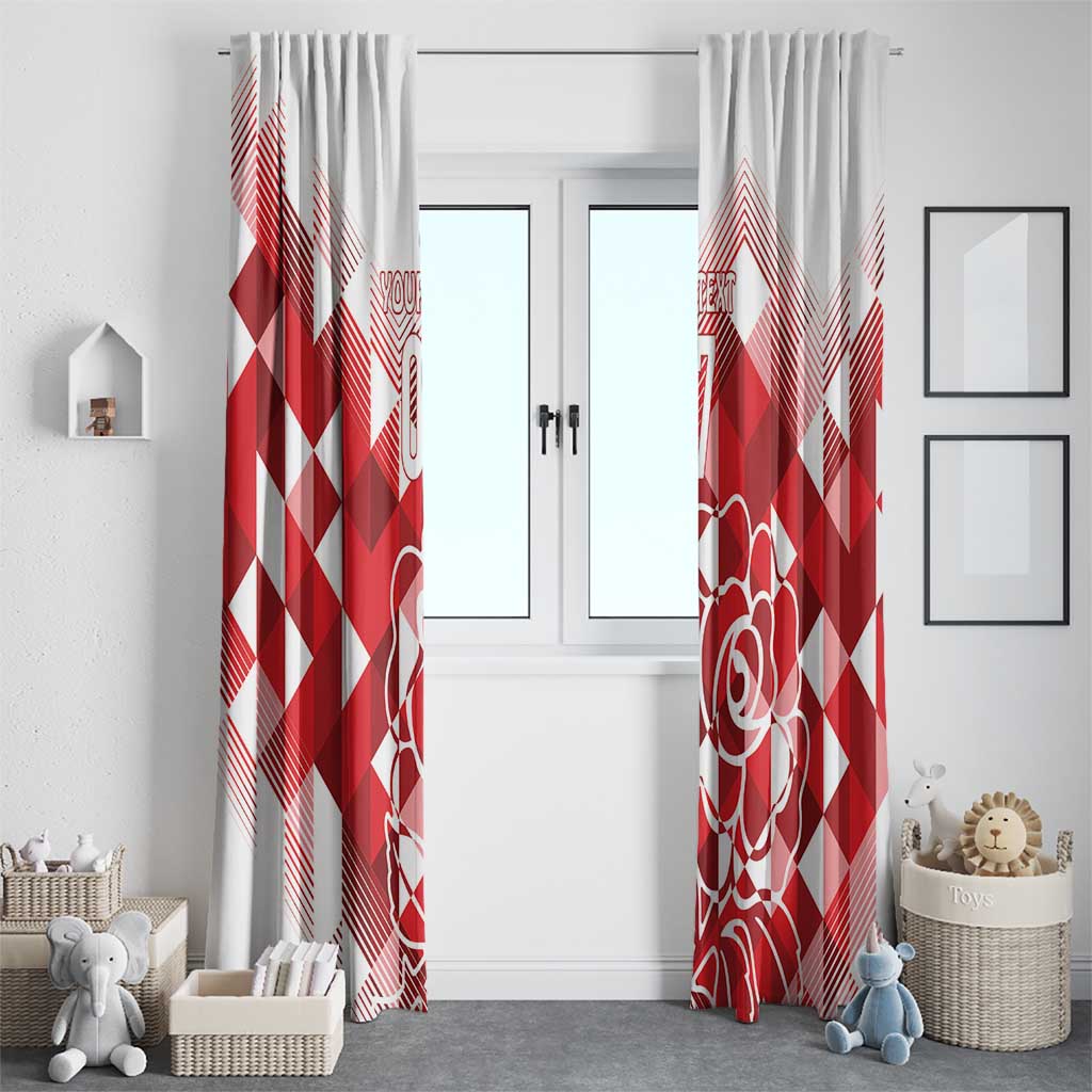 England Rugby Custom Window Curtain Crystalised Red Rose