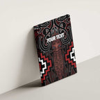 Maori Taiaha Whakairo Personalized Canvas Wall Art Red Poutama Motifs