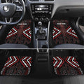 Maori Taiaha Whakairo Personalized Car Mats Red Poutama Motifs