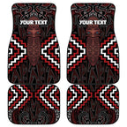 Maori Taiaha Whakairo Personalized Car Mats Red Poutama Motifs