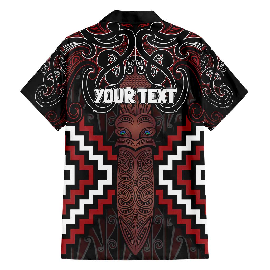 Maori Taiaha Whakairo Personalized Family Matching Long Sleeve Bodycon Dress and Hawaiian Shirt Red Poutama Motifs