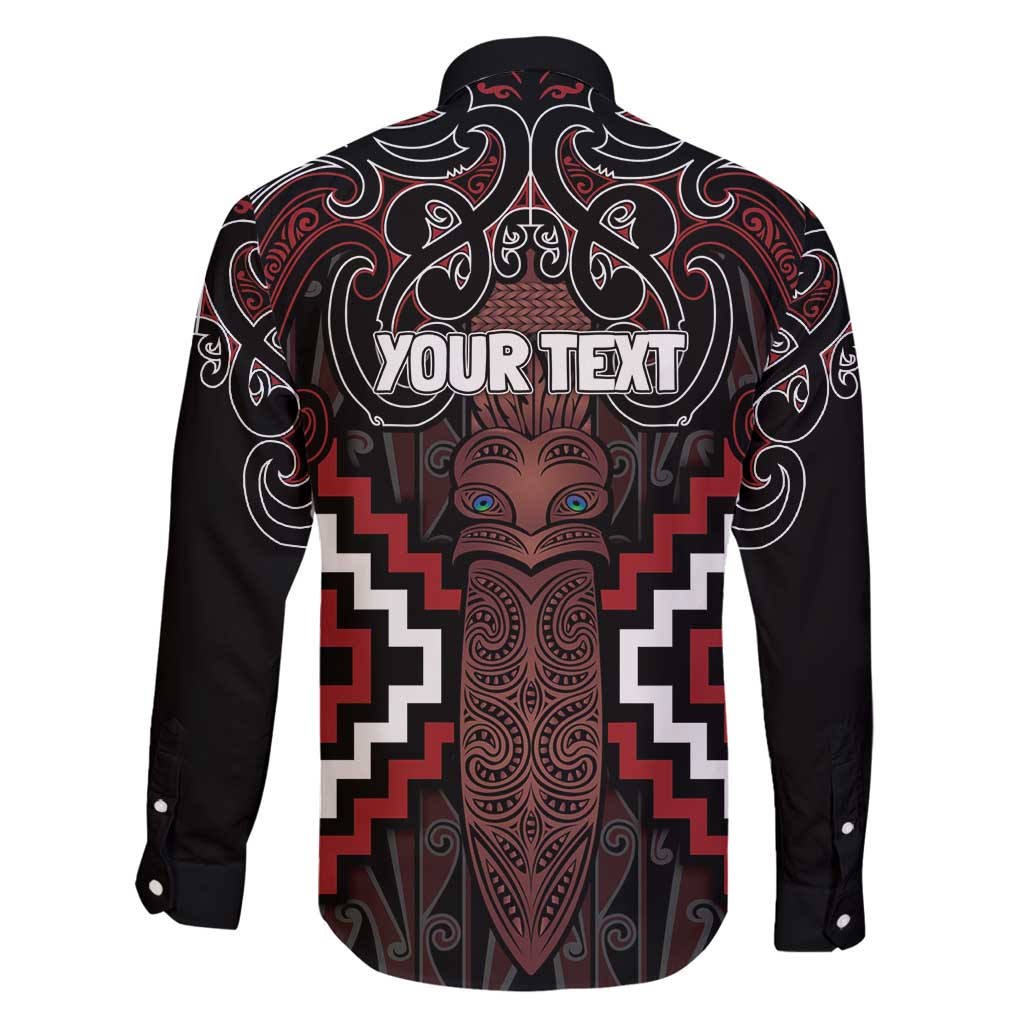 Maori Taiaha Whakairo Personalized Family Matching Mermaid Dress and Hawaiian Shirt Red Poutama Motifs