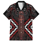 Maori Taiaha Whakairo Personalized Hawaiian Shirt Red Poutama Motifs