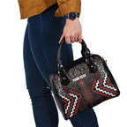 Maori Taiaha Whakairo Personalized Shoulder Handbag Red Poutama Motifs