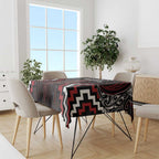 Maori Taiaha Whakairo Personalized Tablecloth Red Poutama Motifs
