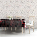 Maori Taiaha Whakairo Personalized Tablecloth Red Poutama Motifs