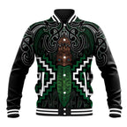 Maori Taiaha Pounamu Whakairo Personalized Baseball Jacket Jade Poutama Motifs