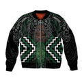 Maori Taiaha Pounamu Whakairo Personalized Bomber Jacket Jade Poutama Motifs