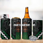 Maori Taiaha Pounamu Whakairo Personalized 4 in 1 Can Cooler Tumbler Jade Poutama Motifs