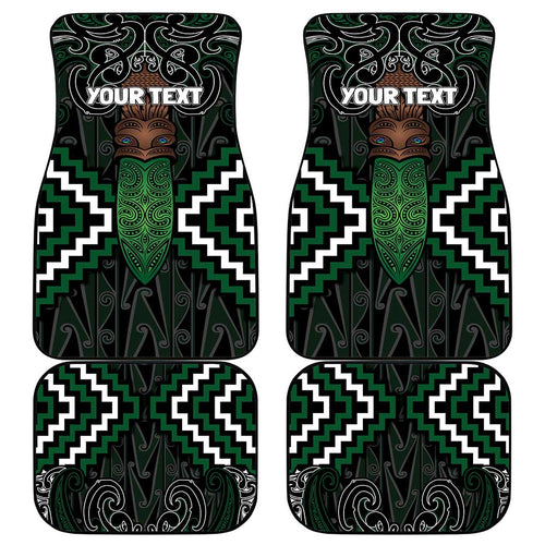 Maori Taiaha Pounamu Whakairo Personalized Car Mats Jade Poutama Motifs