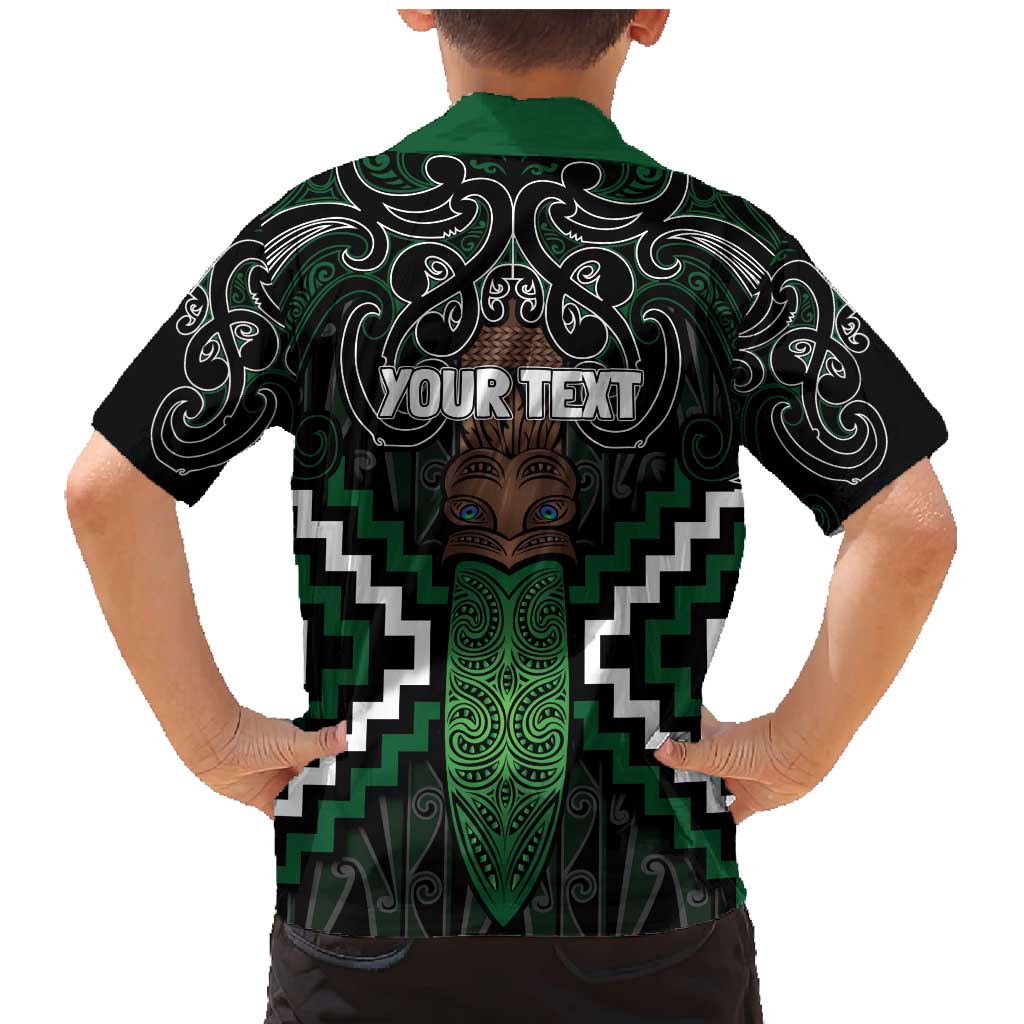 Maori Taiaha Pounamu Whakairo Personalized Family Matching Mermaid Dress and Hawaiian Shirt Jade Poutama Motifs