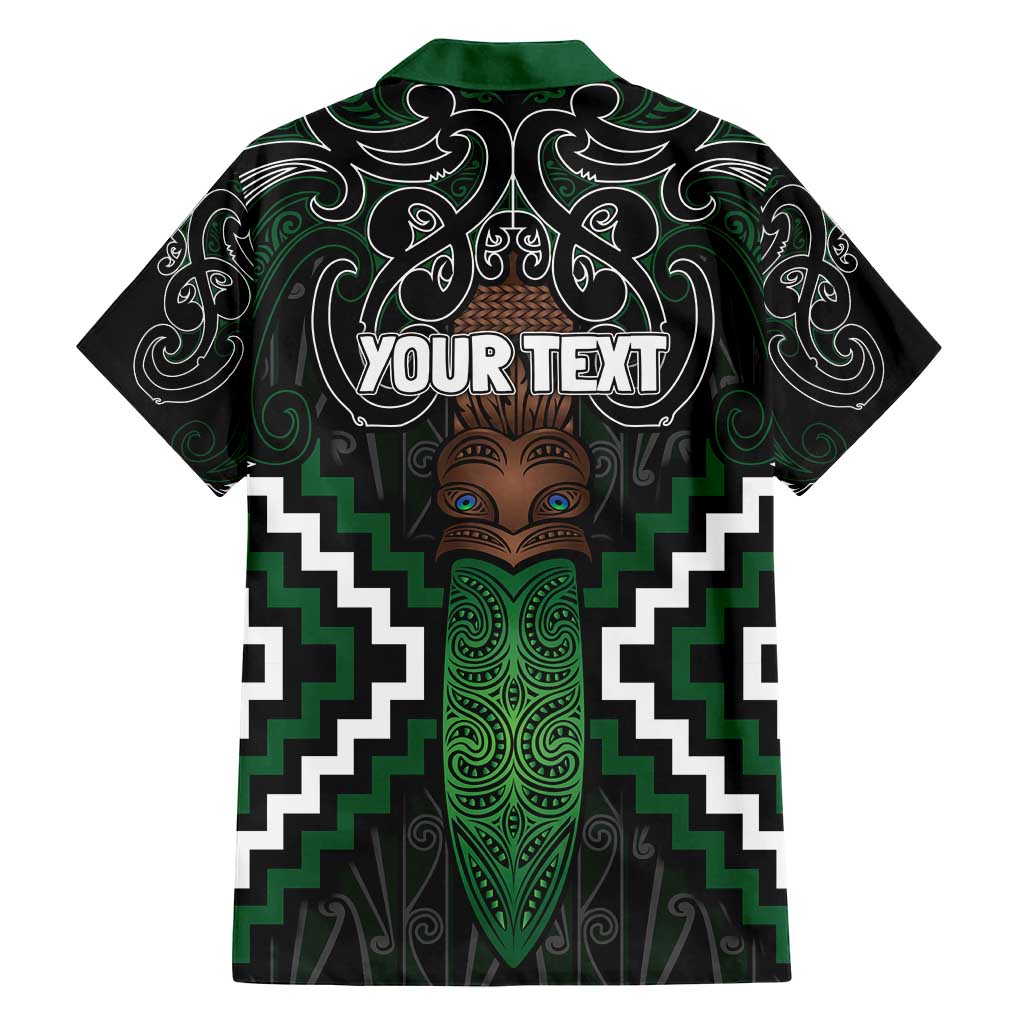 Maori Taiaha Pounamu Whakairo Personalized Family Matching Off Shoulder Maxi Dress and Hawaiian Shirt Jade Poutama Motifs