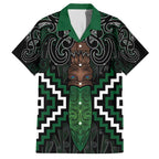 Maori Taiaha Pounamu Whakairo Personalized Family Matching Off Shoulder Short Dress and Hawaiian Shirt Jade Poutama Motifs