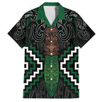 Maori Taiaha Pounamu Whakairo Personalized Family Matching Puletasi and Hawaiian Shirt Jade Poutama Motifs