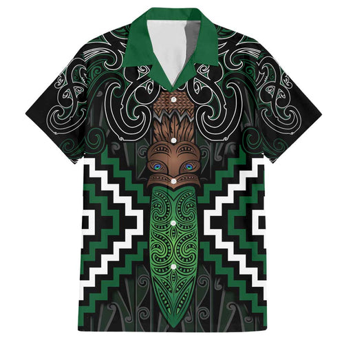 Maori Taiaha Pounamu Whakairo Personalized Hawaiian Shirt Jade Poutama Motifs