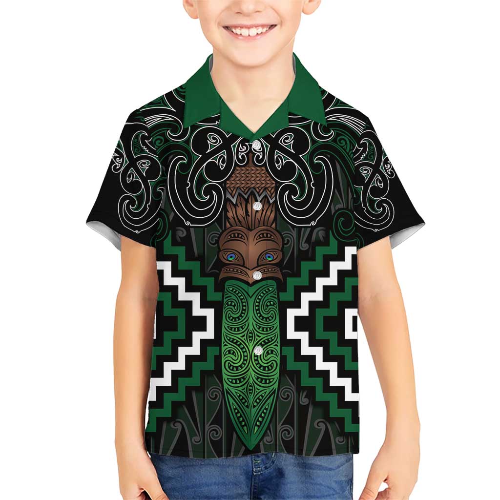 Maori Taiaha Pounamu Whakairo Personalized Hawaiian Shirt Jade Poutama Motifs
