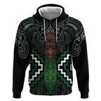 Maori Taiaha Pounamu Whakairo Personalized Hoodie Jade Poutama Motifs