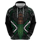 Maori Taiaha Pounamu Whakairo Personalized Hoodie Jade Poutama Motifs