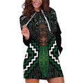 Maori Taiaha Pounamu Whakairo Personalized Hoodie Dress Jade Poutama Motifs