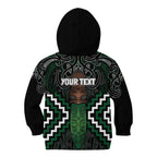 Maori Taiaha Pounamu Whakairo Personalized Kid Hoodie Jade Poutama Motifs