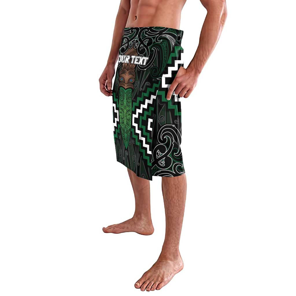 Maori Taiaha Pounamu Whakairo Personalized Lavalava Jade Poutama Motifs