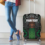Maori Taiaha Pounamu Whakairo Personalized Luggage Cover Jade Poutama Motifs