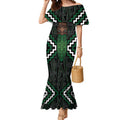 Maori Taiaha Pounamu Whakairo Personalized Mermaid Dress Jade Poutama Motifs
