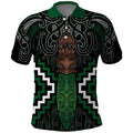 Maori Taiaha Pounamu Whakairo Personalized Polo Shirt Jade Poutama Motifs