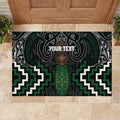 Maori Taiaha Pounamu Whakairo Personalized Rubber Doormat Jade Poutama Motifs