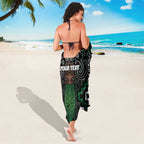 Maori Taiaha Pounamu Whakairo Personalized Sarong Jade Poutama Motifs