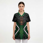 Maori Taiaha Pounamu Whakairo Personalized Scrub Top Jade Poutama Motifs - Aussie Hoodie