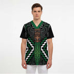Maori Taiaha Pounamu Whakairo Personalized Scrub Top Jade Poutama Motifs - Aussie Hoodie
