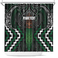 Maori Taiaha Pounamu Whakairo Personalized Shower Curtain Jade Poutama Motifs
