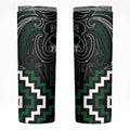 Maori Taiaha Pounamu Whakairo Personalized Skinny Tumbler Jade Poutama Motifs