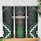 Maori Taiaha Pounamu Whakairo Personalized Skinny Tumbler Jade Poutama Motifs