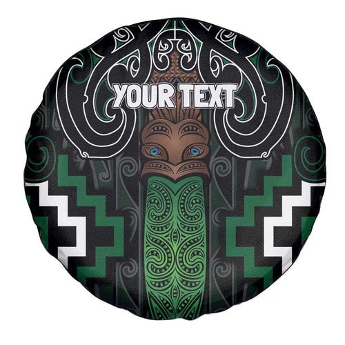 Maori Taiaha Pounamu Whakairo Personalized Spare Tire Cover Jade Poutama Motifs