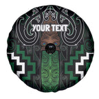 Maori Taiaha Pounamu Whakairo Personalized Spare Tire Cover Jade Poutama Motifs