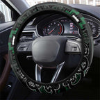 Maori Taiaha Pounamu Whakairo Steering Wheel Cover Jade Poutama Motifs