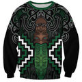 Maori Taiaha Pounamu Whakairo Personalized Sweatshirt Jade Poutama Motifs