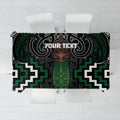 Maori Taiaha Pounamu Whakairo Personalized Tablecloth Jade Poutama Motifs