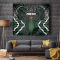 Maori Taiaha Pounamu Whakairo Personalized Tapestry Jade Poutama Motifs