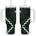 Maori Taiaha Pounamu Whakairo Personalized Tumbler With Handle Jade Poutama Motifs