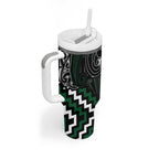 Maori Taiaha Pounamu Whakairo Personalized Tumbler With Handle Jade Poutama Motifs