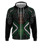 Maori Taiaha Pounamu Whakairo Personalized Zip Hoodie Jade Poutama Motifs