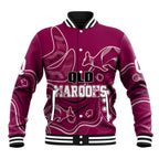 personalised-qld-maroons-rugby-indigenous-baseball-jacket-kangaroo-mix-boomerang