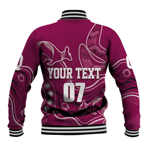 personalised-qld-maroons-rugby-indigenous-baseball-jacket-kangaroo-mix-boomerang