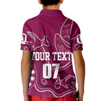 personalised-qld-maroons-rugby-indigenous-kid-polo-shirt-kangaroo-mix-boomerang