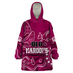 personalised-qld-maroons-rugby-indigenous-wearable-blanket-hoodie-kangaroo-mix-boomerang